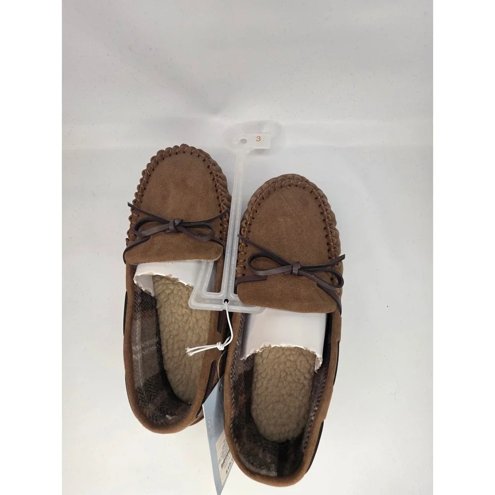 Cat & Jack Lionel Moccasin Slippers Brown Kids Size 3‎